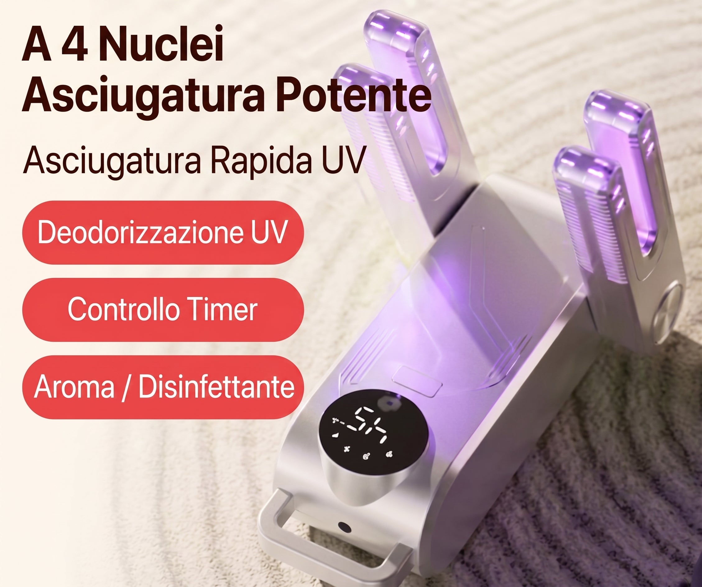 Asciugascarpe e calzini elettrico portatile