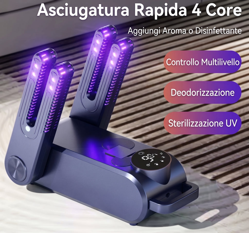 Asciugascarpe e calzini elettrico portatile